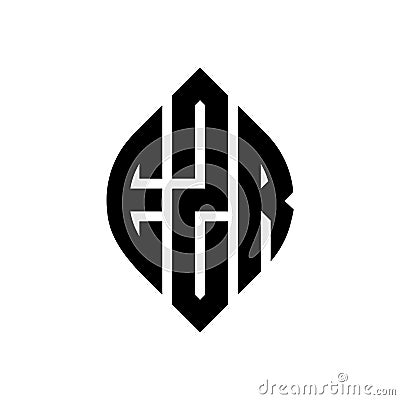 EZR circle letter logo design with circle and ellipse shape. EZR ellipse letters with typographic style. The three initials form a Vector Illustration