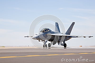 F-18 Hornet taxiing Stock Photo