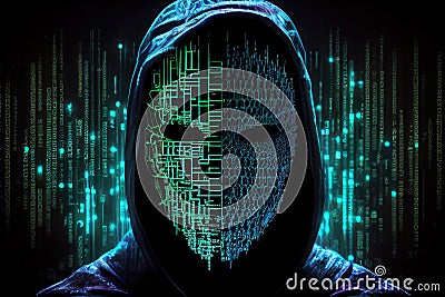 f artificial intelligence. human binary code. Hacker Stock Photo