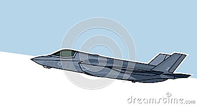 F-35B Lightning II stealth fighter jet. Vector Illustration