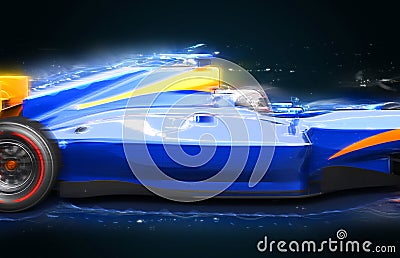 F1 bolide with light effect Stock Photo