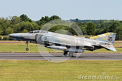 A F-4E Phantom II fighter jet of the Hellenic Air Force Editorial Stock Photo