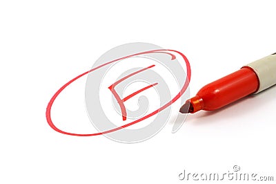 F Failed Grade Stock Photo