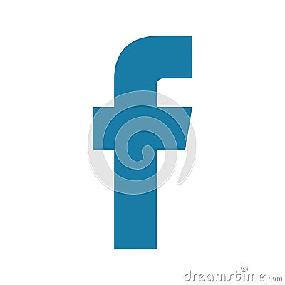 F icon on a white background Editorial Stock Photo