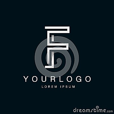 F labyrinth Logotype Stock Photo