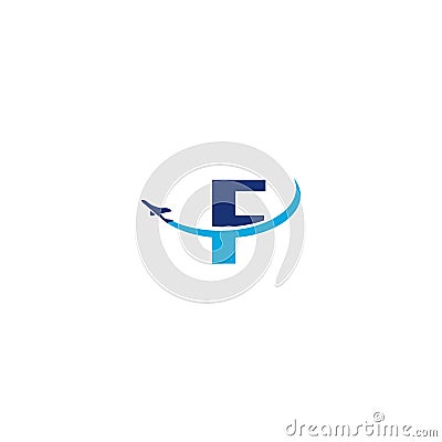 F Letter Arrow Plane Logo Inspirations Vector Illustration