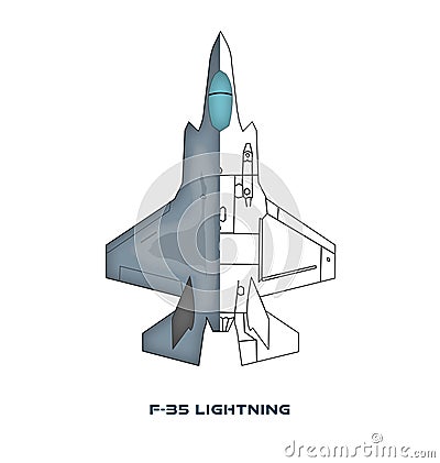 F-35 Lightning Fighter Aircraft Poster Design Editorial Stock Photo