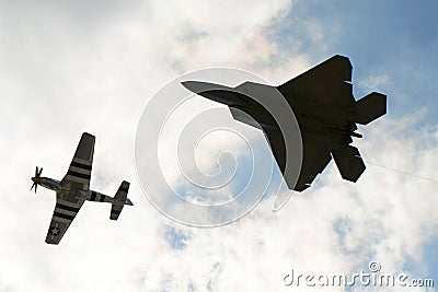 F-22 Raptor at Great New England Air Show Editorial Stock Photo