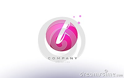 f sphere pink 3d hand written alphabet letter logo Vector Illustration