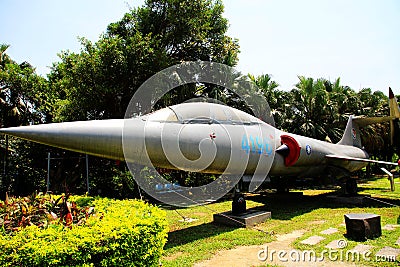 Fighter F104, the real airplane , located in Keelung city,Taiwan Editorial Stock Photo