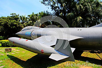 Fighter F104, the real airplane , located in Keelung city,Taiwan Editorial Stock Photo