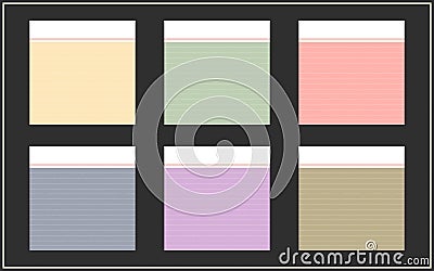 sticky note page collection bookmark paper set blank colorful empty document notepad Vector Illustration