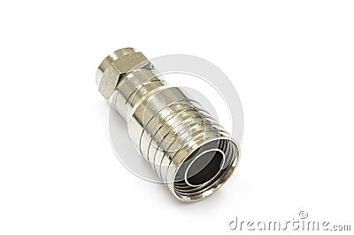 F type adapter connector Stock Photo