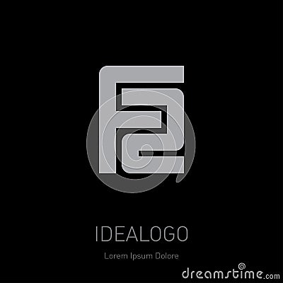 F2 - Vector design element or icon. F and 2 initial logo. Initial monogram logotype. Vector Illustration