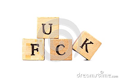 the f word on wooden cubes Stock Photo