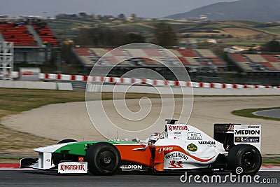 F1 2009 - Adrian Sutil Force India Editorial Stock Photo