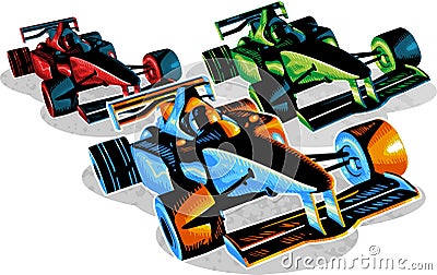 F1 Racing Vector Illustration