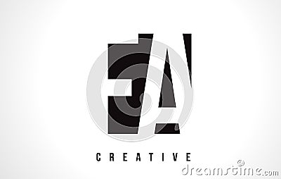 FA F A White Letter Logo Design with Black Square. Vector Illustration