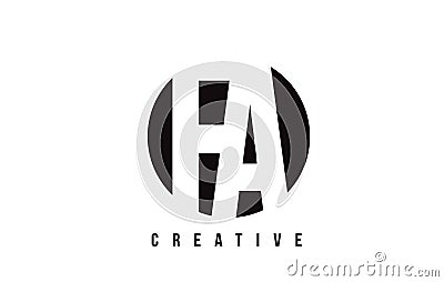 FA F A White Letter Logo Design with Circle Background. Vector Illustration