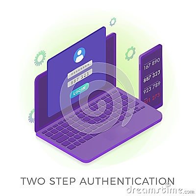 2FA Two Step Authentication flat vector icon Vector Illustration