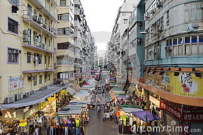 The Fa Yuen Street in Mong Kok, Hong Kong Editorial Stock Photo