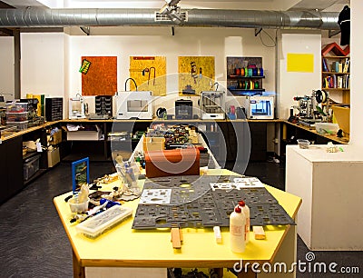 Fablab and 3D Printing Stock Photo