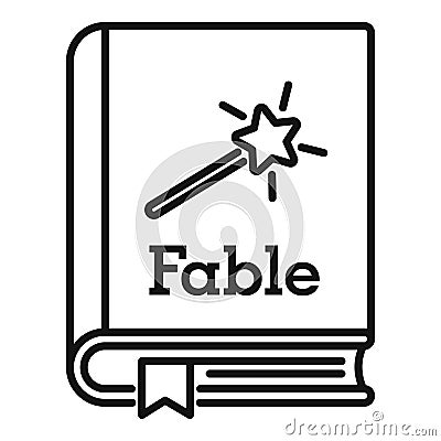 Fable school book icon, outline style Vector Illustration