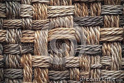 A fabric background with an intricate woven texture, featuring soft earthy tones and an abstract pattern, Generated AI Stock Photo