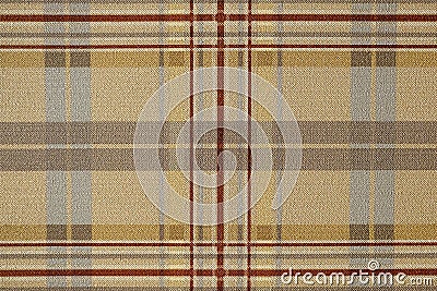 Fabric brown plaid. Brown check pattern. Tartan design as background. Checked fabric. Stock Photo