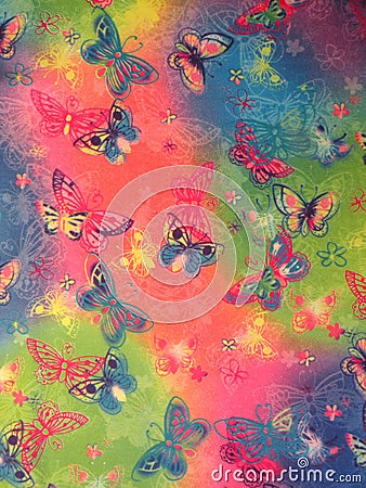 Fabric with butterfly Stock Photo