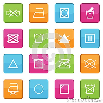 Fabric care symbols Stock Photo