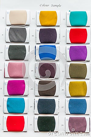 Fabric color samples palette Stock Photo