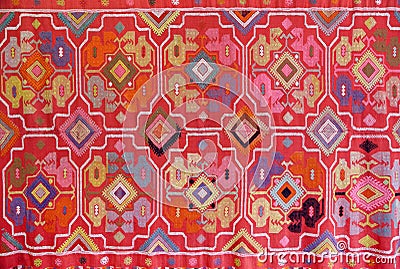 The fabric embroidered with oriental ornaments Stock Photo