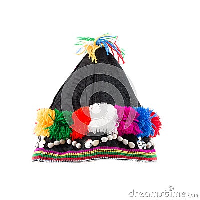 Fabric hat hilltribes at nort in thailand Stock Photo