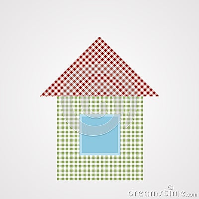 Fabric house. House silhouettes vector. Touristic and real estate creative emblem, cottages front view Vector Illustration