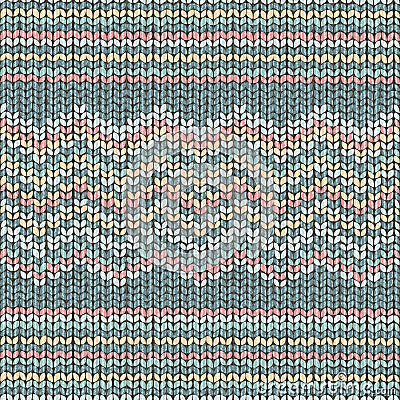 Fabric knitted texture, zigzag seamless pattern Vector Illustration