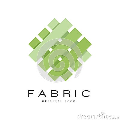 Fabric original logo, creative sign for company identity, craft store, advertising, poster, banner, flyer vector Vector Illustration