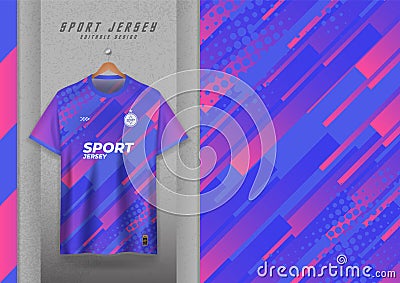 sports t-shirts, soccer jerseys, running jerseys, jerseys, gym jerseys, purple. Vector Illustration