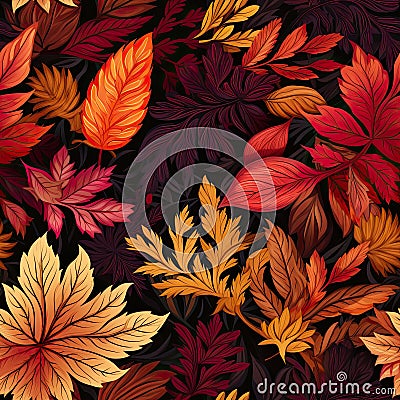 fabric seamless pattern that mimics the natural tapestry of fall foliage Stock Photo