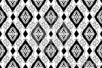 Fabric pattern, pillow pattern, seamless pattern, black square shape Stock Photo