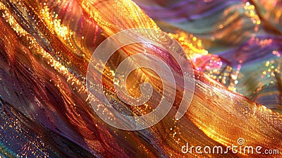 The fabric patterns reflect the suns rays creating a dazzling display of light and color Stock Photo