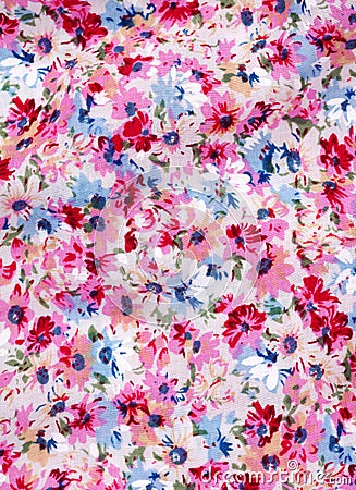 Fabric with printed flower pattern Stock Photo