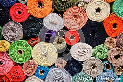 Fabric Rolls Stock Photo