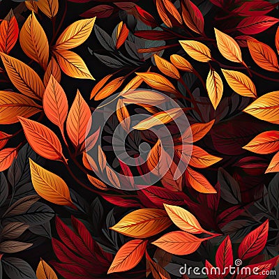 fabric seamless pattern that mimics the natural tapestry of fall foliage Stock Photo