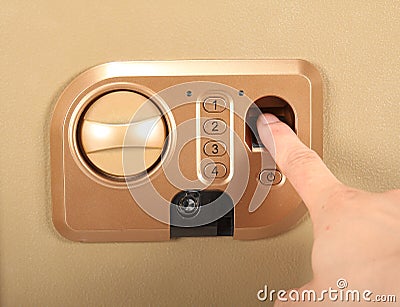 Fabric Shaver.enter the password and fingerprint Stock Photo