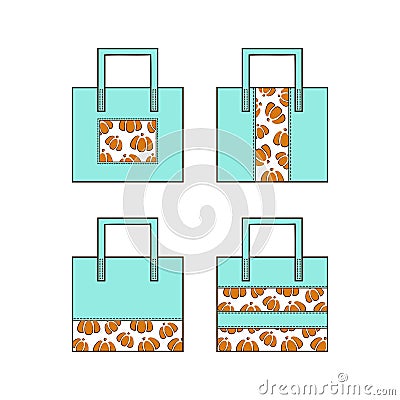 Fabric shopping bags Vector Illustration