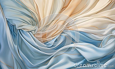 Fabric silk texture, wavy folds. Stock Photo