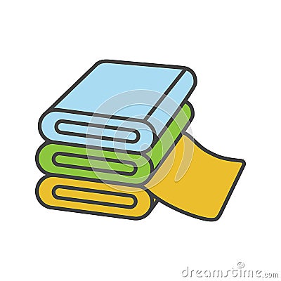 Fabric stack color icon Vector Illustration