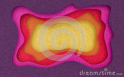 Fabric texture cut abstract background with flowing cut shapes. 3d rendering. Stock Photo