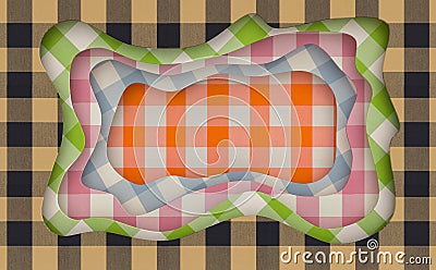 Fabric texture cut abstract background with flowing cut shapes. 3d rendering. Stock Photo